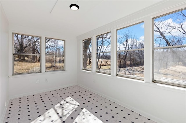 view of unfurnished sunroom