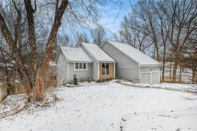 view of front of house with stone siding