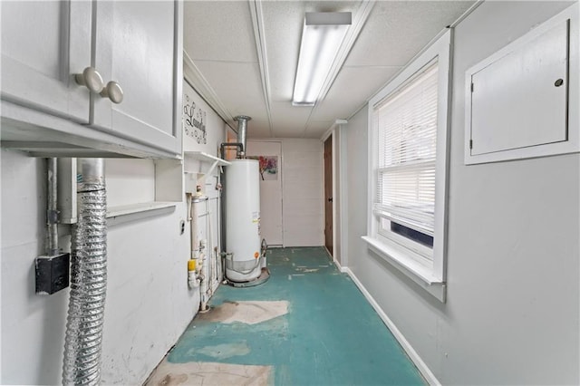 utility room with water heater