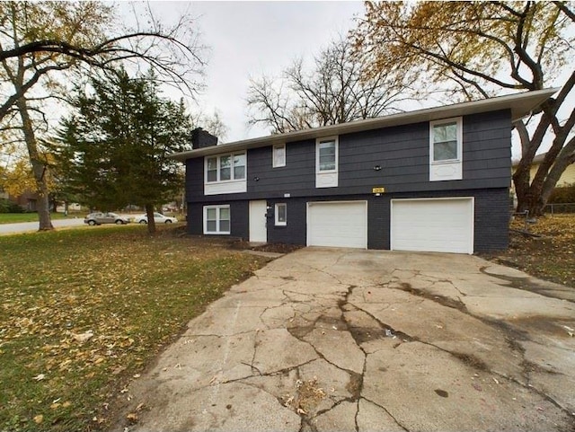 front of property with a garage