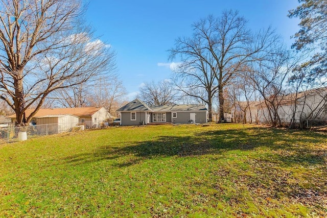 view of yard with fence