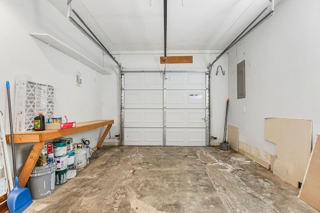 garage featuring electric panel