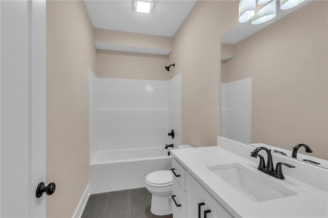 1111 Old Time Dr, Excelsior Springs, MO 64024 - full bathroom featuring bathtub / shower combination, vanity, tile patterned flooring, and toilet