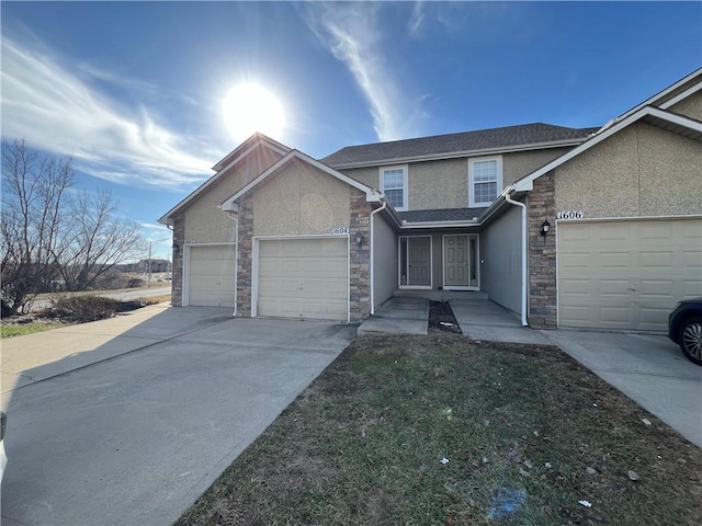 view of front property with a garage