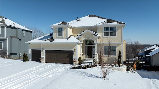 view of front of house with a garage