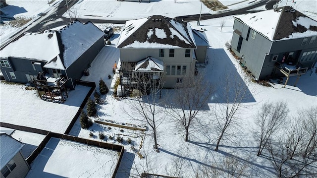 view of snowy aerial view