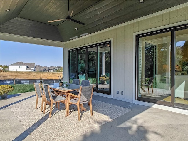 view of patio with ceiling fan