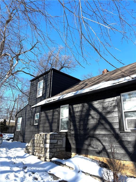 view of snow covered exterior