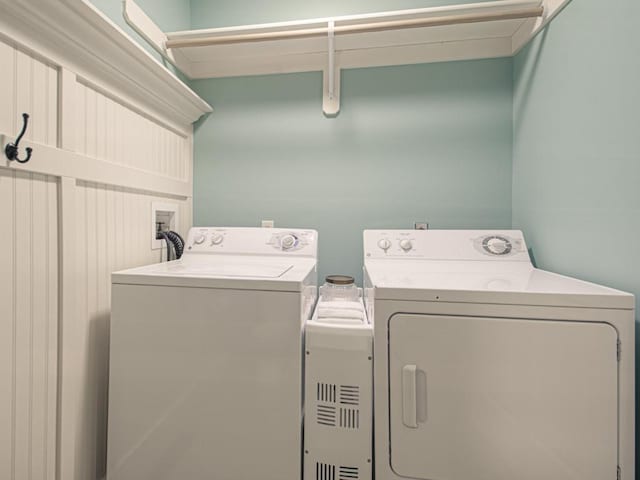 laundry room featuring laundry area and washing machine and dryer