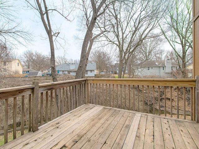 deck with a residential view