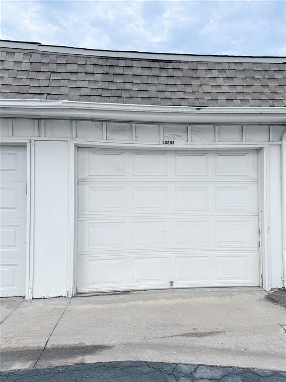 view of garage