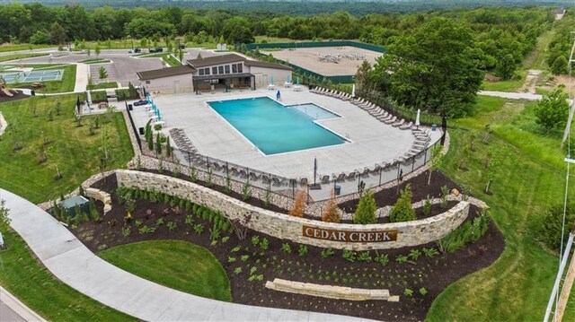 24982 W 106th Ct, Olathe, KS 66061 - aerial view of a pool