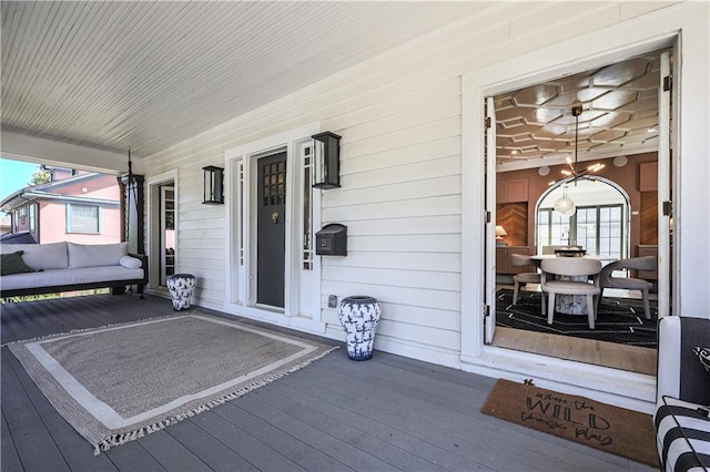 exterior space featuring covered porch