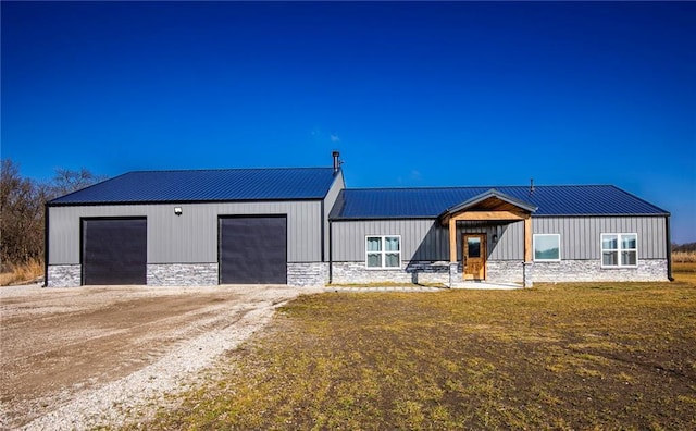 modern farmhouse with a front lawn