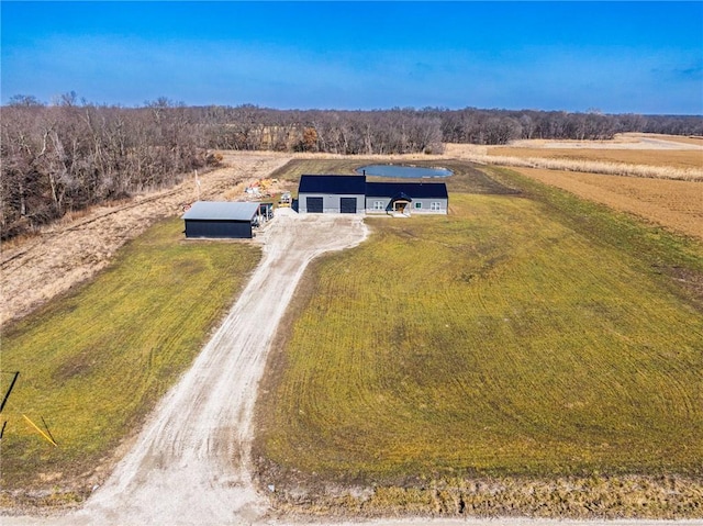 drone / aerial view featuring a rural view