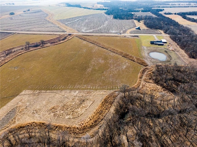 aerial view with a rural view