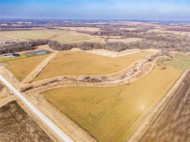 drone / aerial view with a rural view