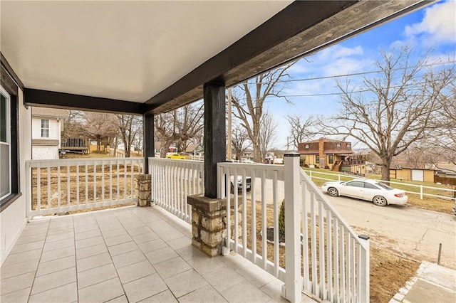 view of patio featuring a residential view