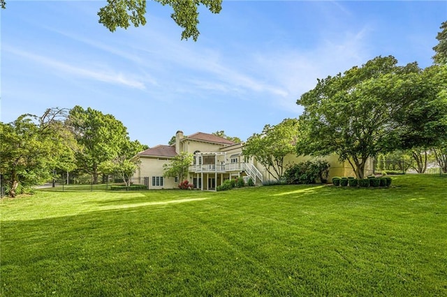 4101 W 123rd St, Leawood, KS 66209 - view of yard with stairs and a wooden deck