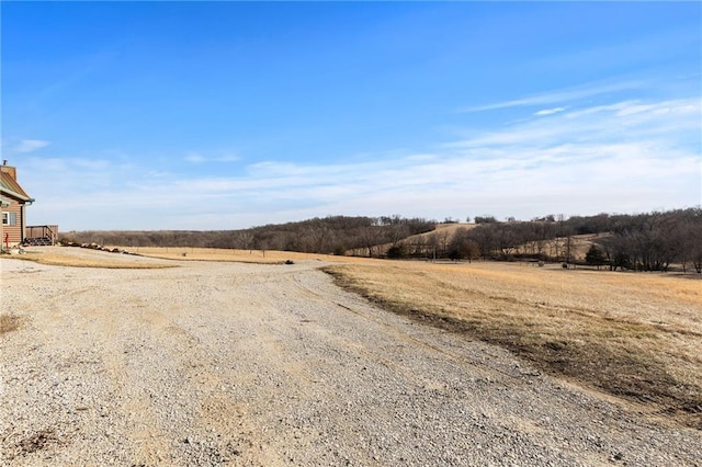 view of road featuring a rural view