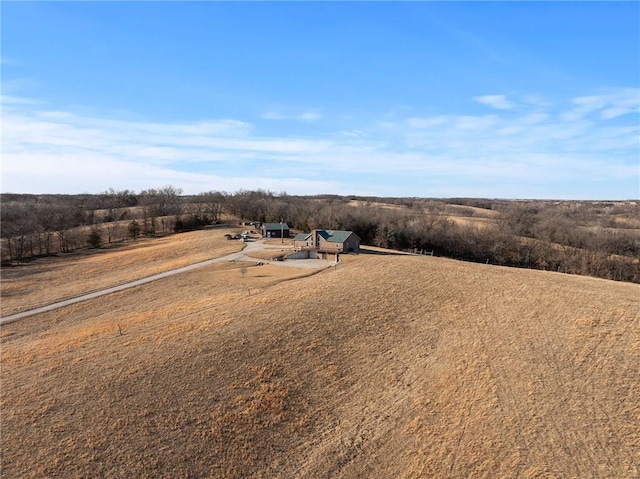 drone / aerial view featuring a rural view