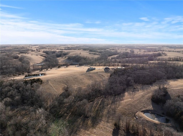 drone / aerial view featuring a rural view