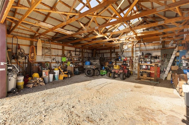 garage featuring metal wall