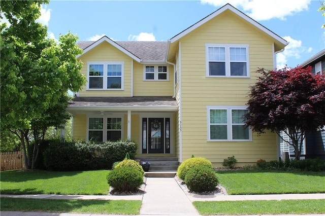 3155 SW Gardenia St, Lees Summit, MO 64081 - traditional-style house featuring roof with shingles and covered porch