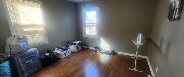 interior space featuring dark wood-type flooring