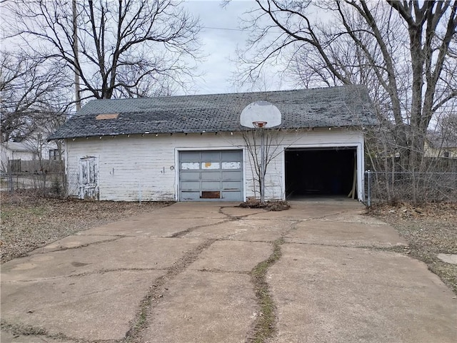 view of garage