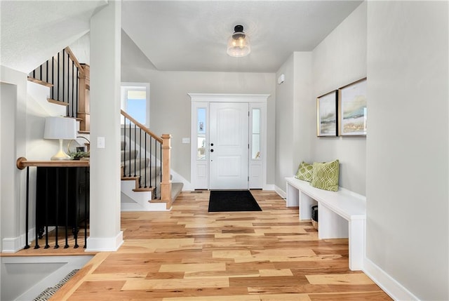 foyer featuring light wood-type flooring