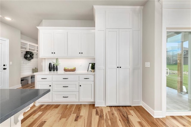 mudroom with light wood-type flooring