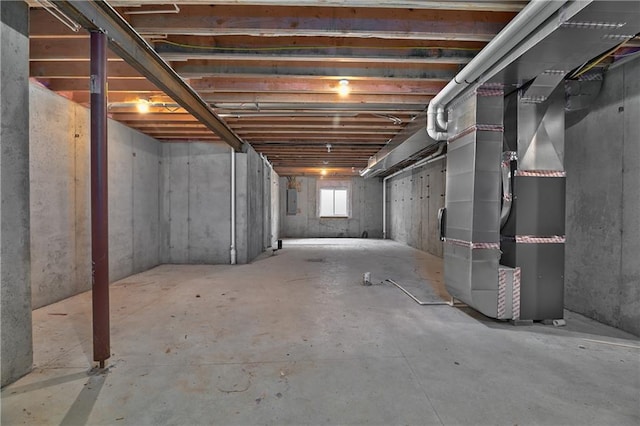 basement with electric panel