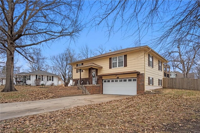 view of front of property featuring a garage