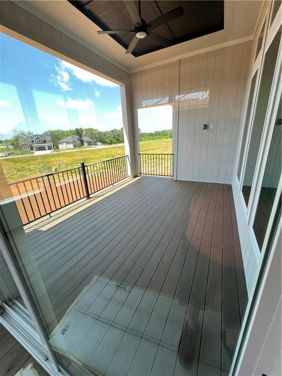 2209 W 176th Pl, Overland Park, KS 66085 - wooden terrace featuring ceiling fan