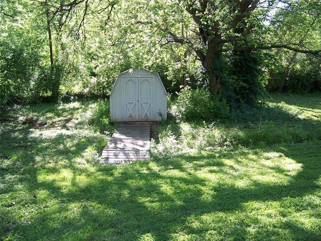 view of shed