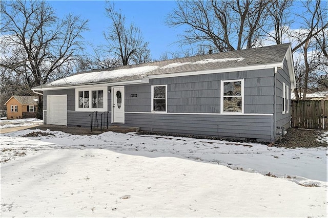 view of front facade featuring a garage