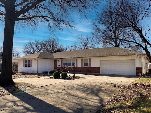 ranch-style home with a garage