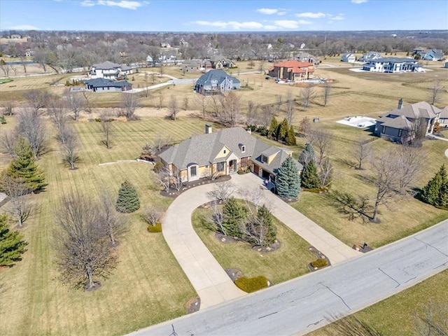 bird's eye view with a residential view