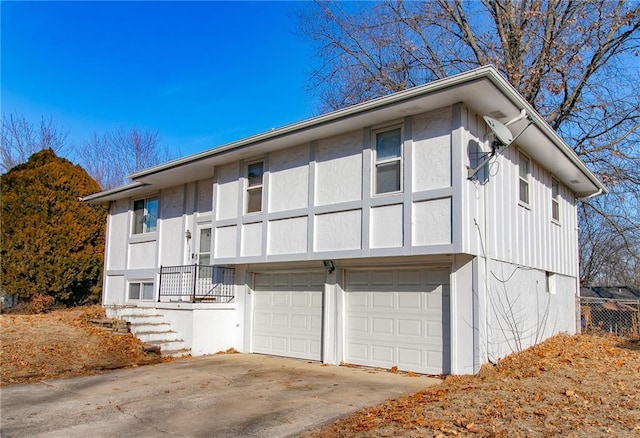 exterior space featuring a garage