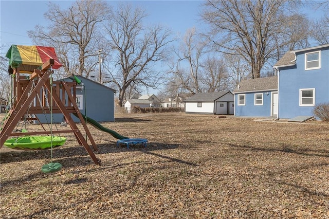 view of yard featuring a playground