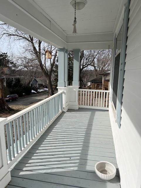 deck with covered porch