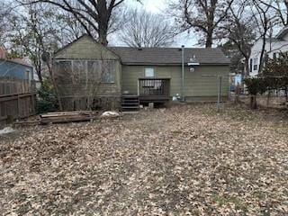 rear view of house with a deck