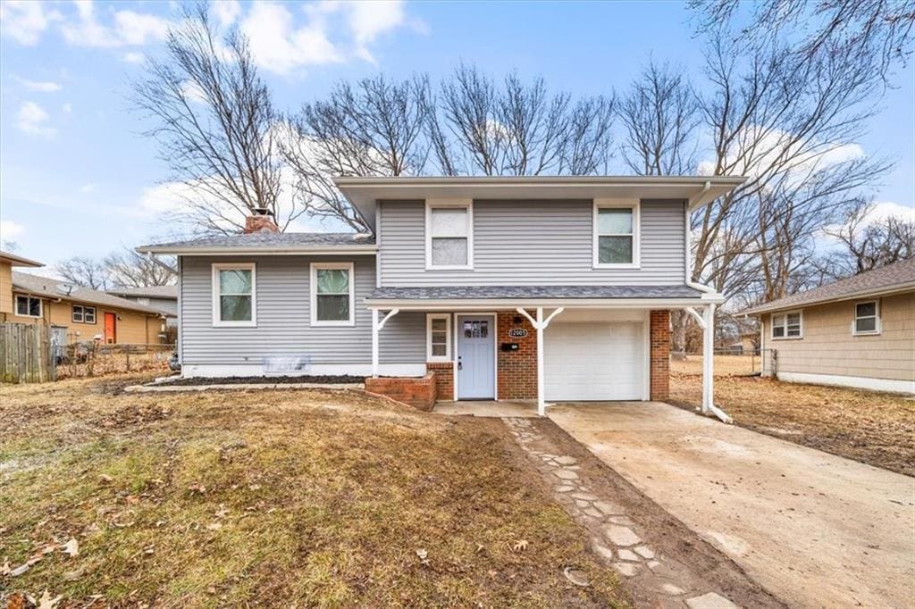 tri-level home with a garage