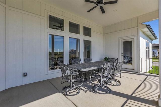 view of patio with ceiling fan