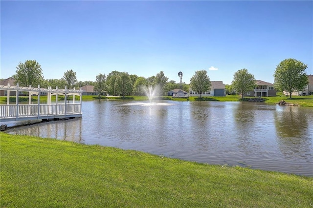 property view of water with a residential view