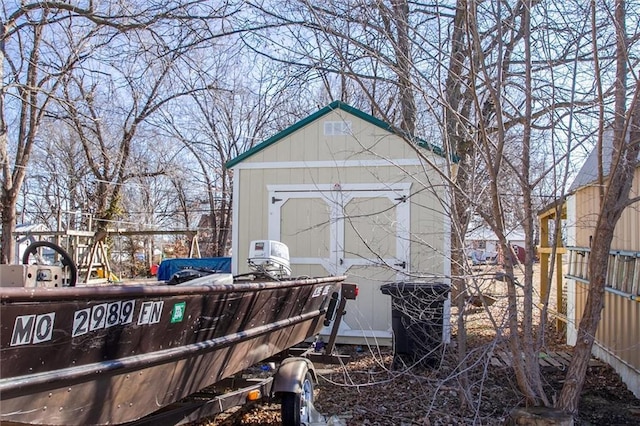 view of shed