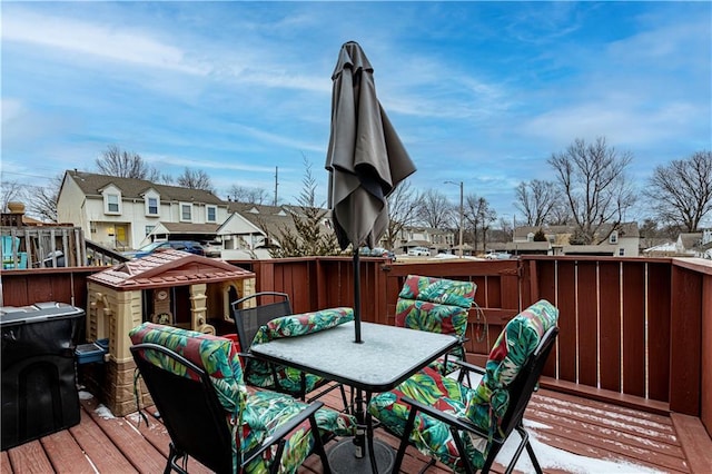 5933 Ridgeway Ave, Kansas City, MO 64133 - wooden deck with a residential view