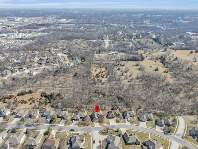 bird's eye view featuring a residential view