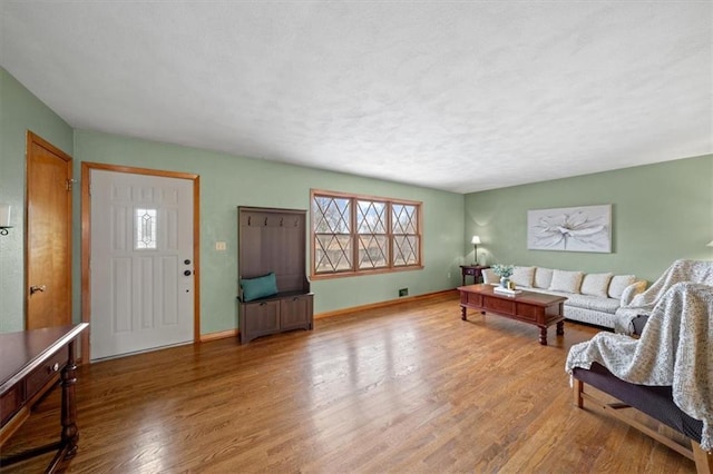 living room featuring wood-type flooring